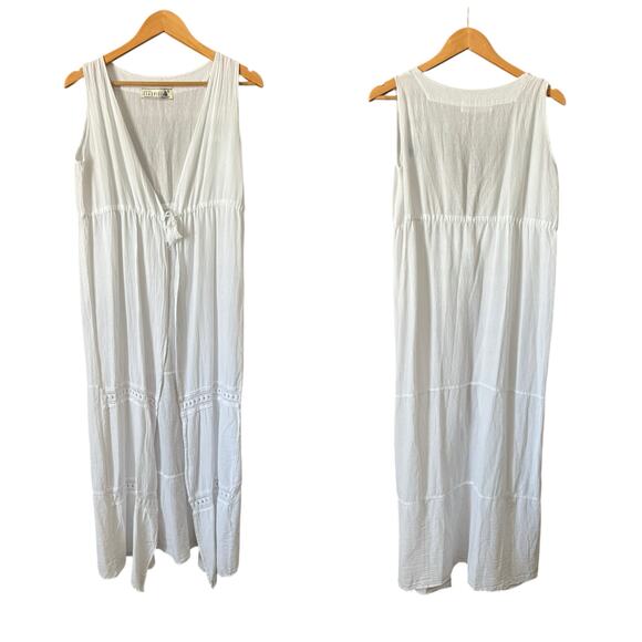 Seaspice Peruvian‎ cotton white cover up tunic dress size S NWT Bohemian Beach - Picture 1 of 6